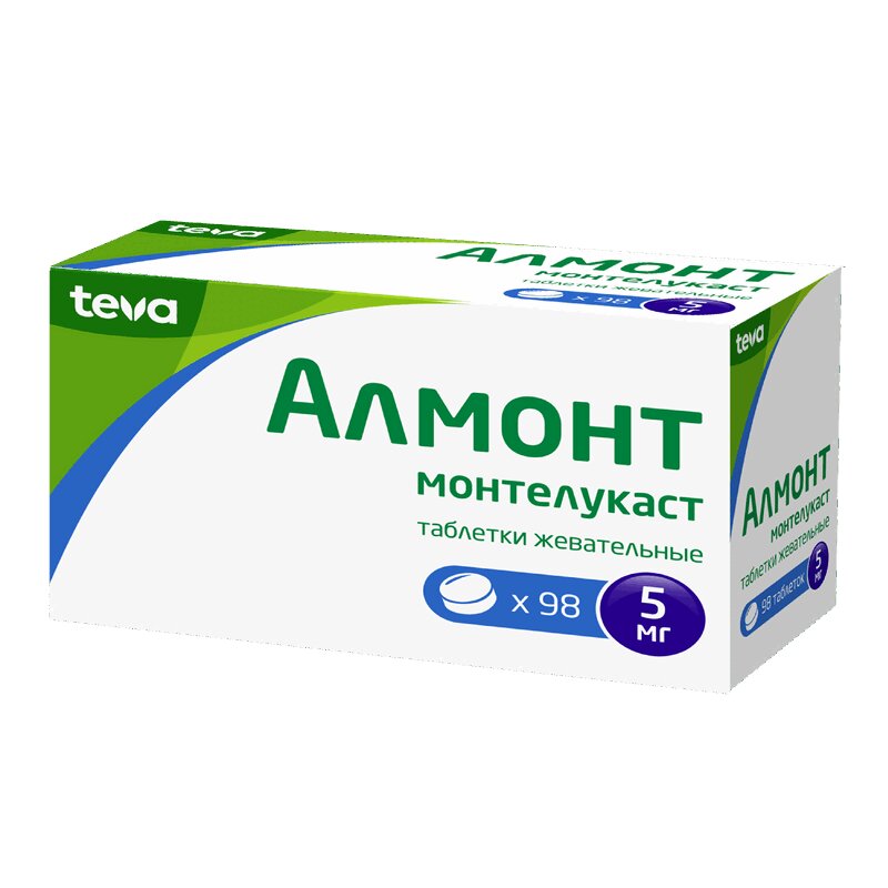 Купить Алмонт таблетки жевательные 5 мг 98 шт., Teva