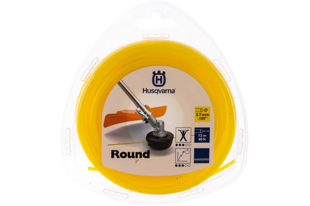 

Леска для триммера Husqvarna 5784377-01 круглая 2,7 мм 12 м, Желтый