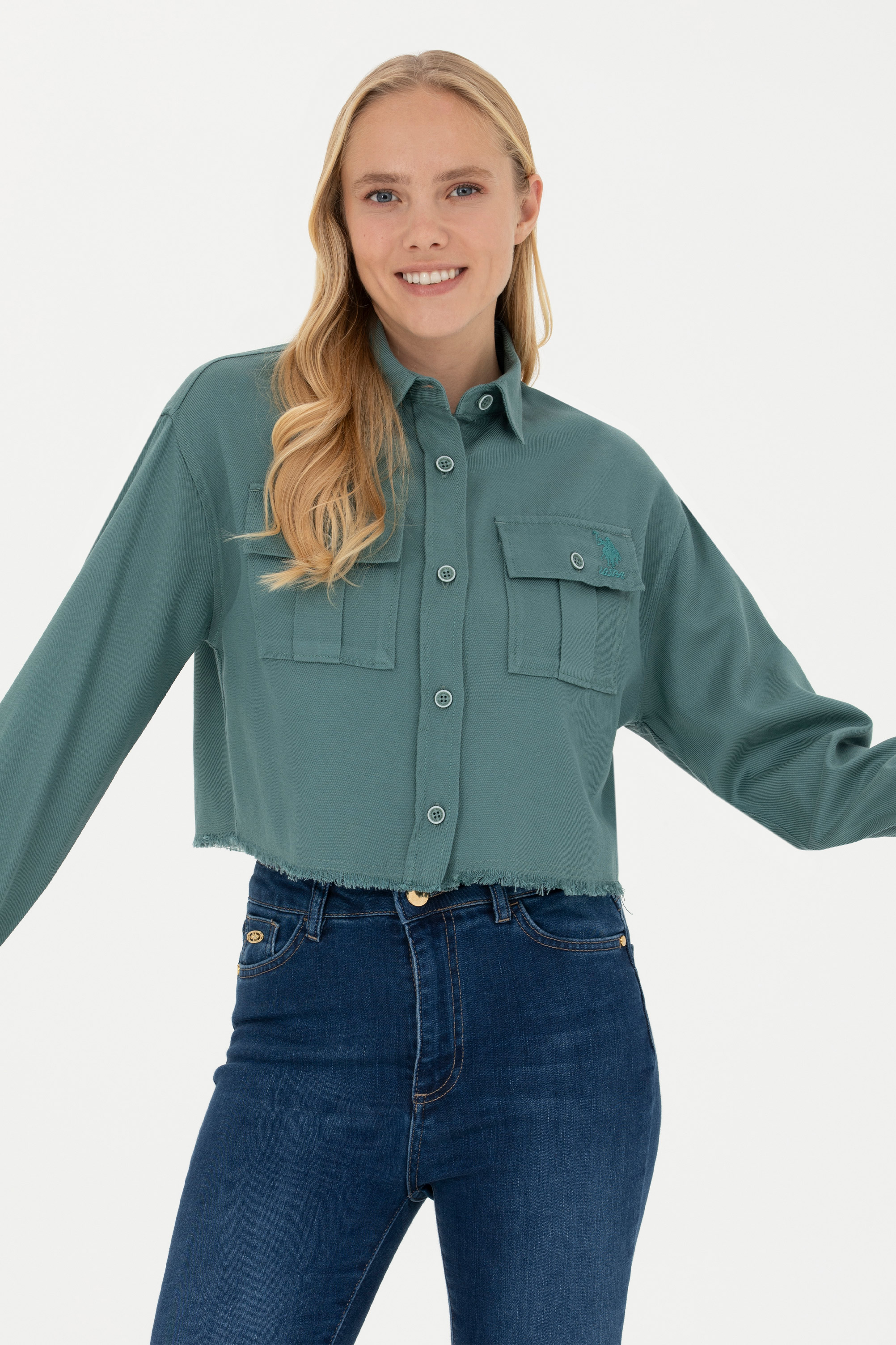 Рубашка женская US Polo Assn G082SZ0040BIGALITA бирюзовая 40 5760₽