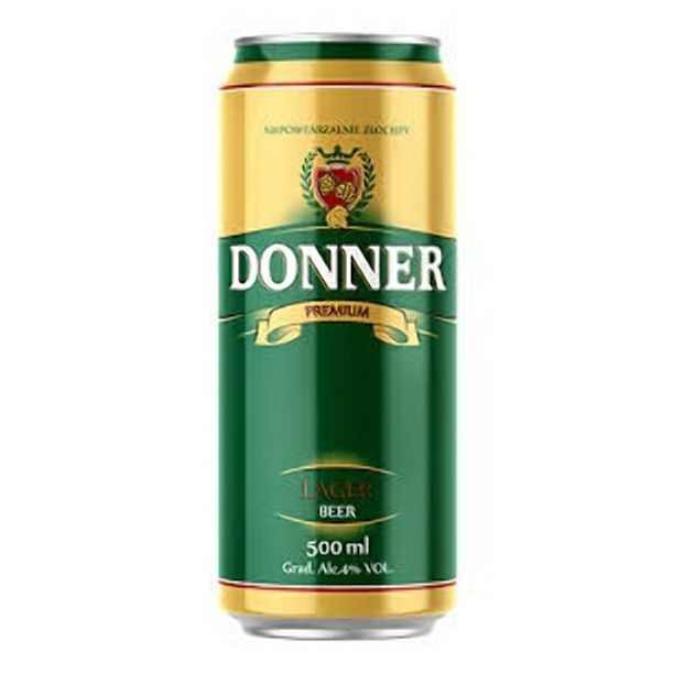 

Пиво Donner Premium светлое фильтрованное пастеризованное 4% 0,5 л