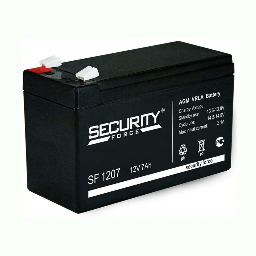

Усиленный аккумулятор 12В Ectocontrol 7 Ач, ec01028