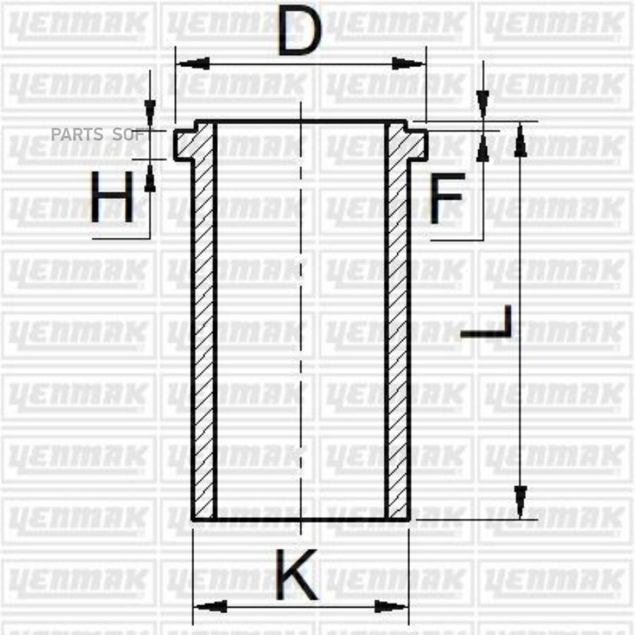 Гильза Std 135, K143, L287,6, H7,58, D149 1Шт YENMAK 5135323000