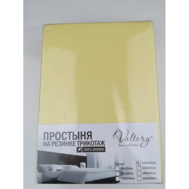 фото Valtery простынь на резинке трикотажная (pt нежно-желтая) 200x200