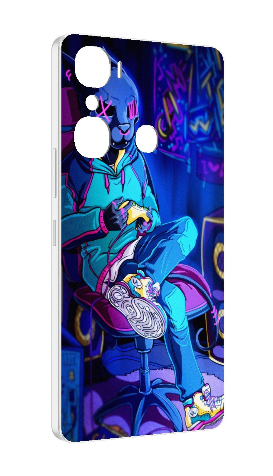 

Чехол MyPads киберпанк игрок для Infinix Hot 12 Pro, Прозрачный, Tocco