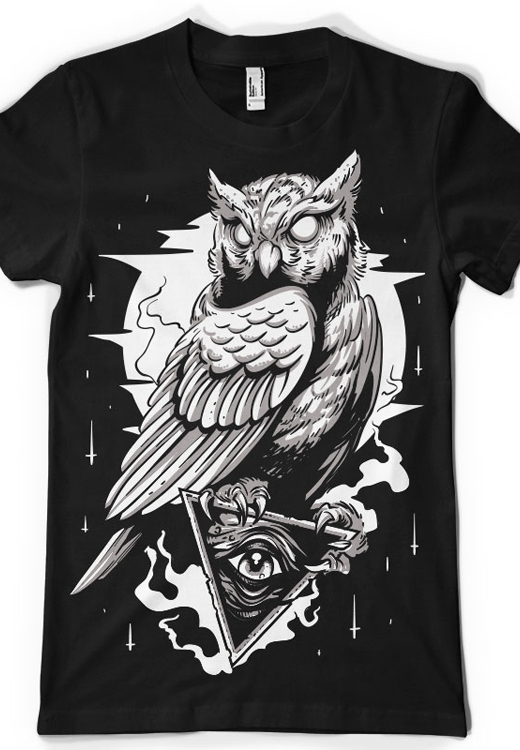 

Футболка унисекс NoBrand CM Owl черная XXXL, Черный, CM Owl