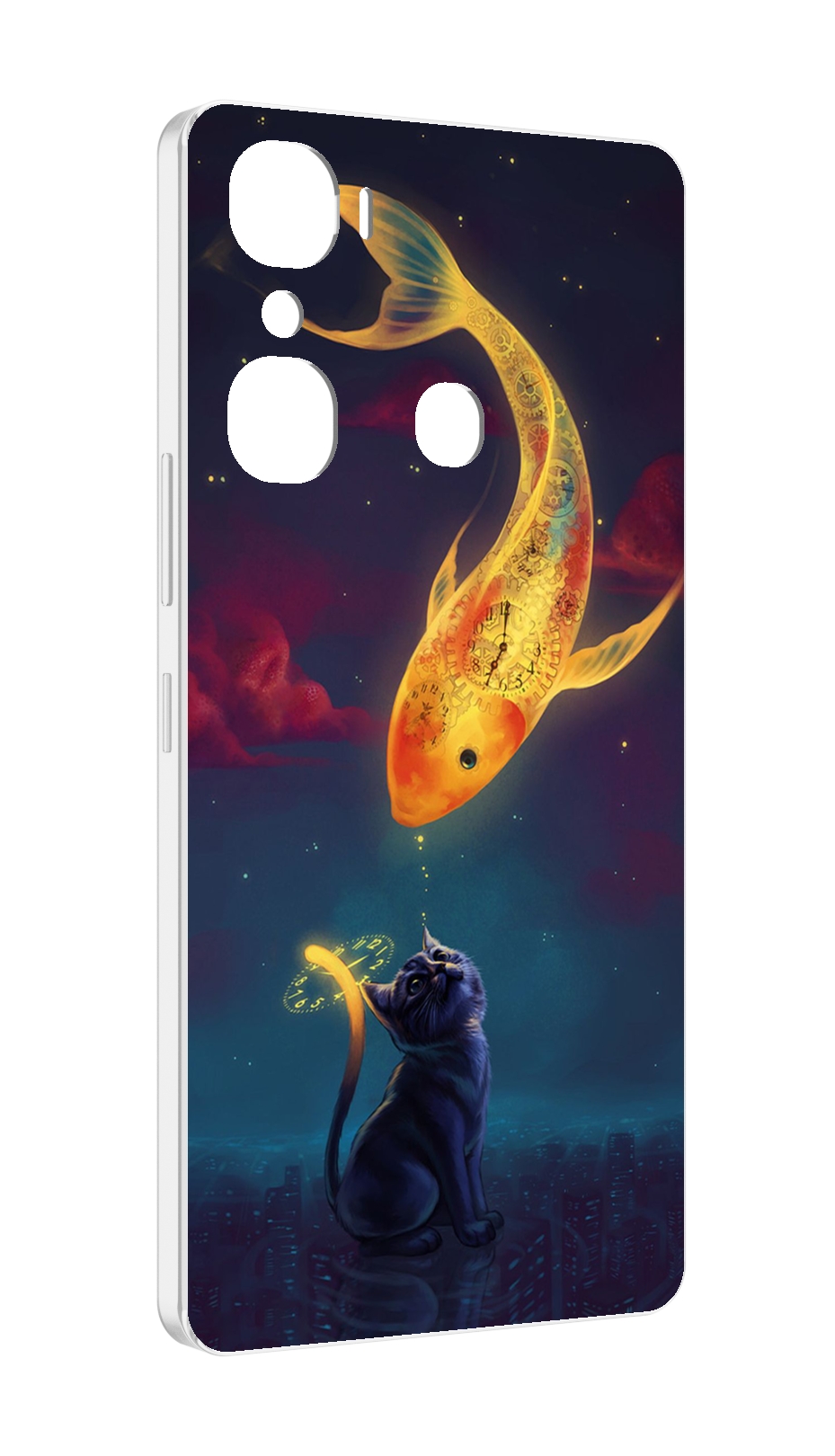 

Чехол MyPads золотая-рыбка-часовая для Infinix Hot 12 Pro, Прозрачный, Tocco