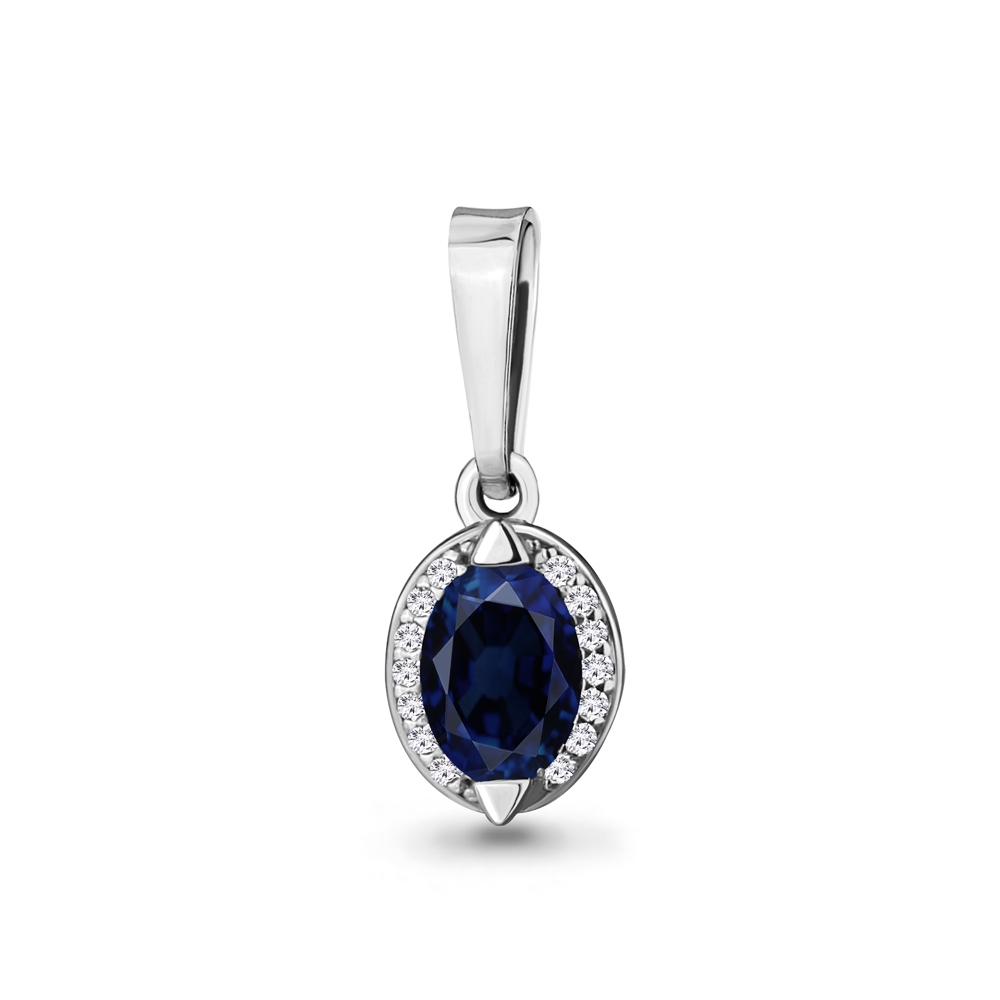 

Подвеска из серебра с фианитом и сапфиром искусственным Aquamarine 23645Б_925_р, 23645Б_925_р
