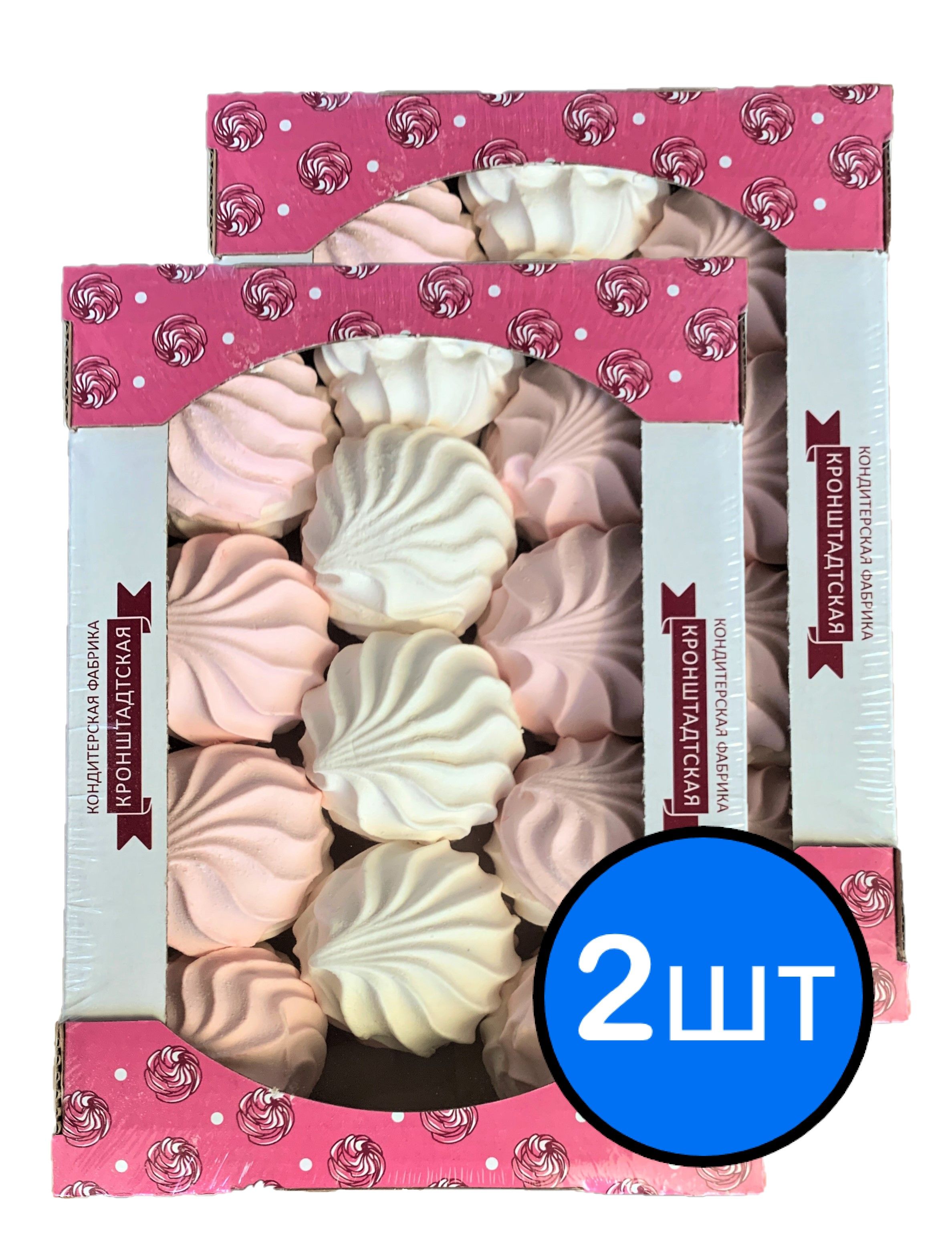 

Зефир "Бело-розовый" с ванильно-малиновым вкусом, КФ КРОНШТАДТСКАЯ, 500г х 2шт