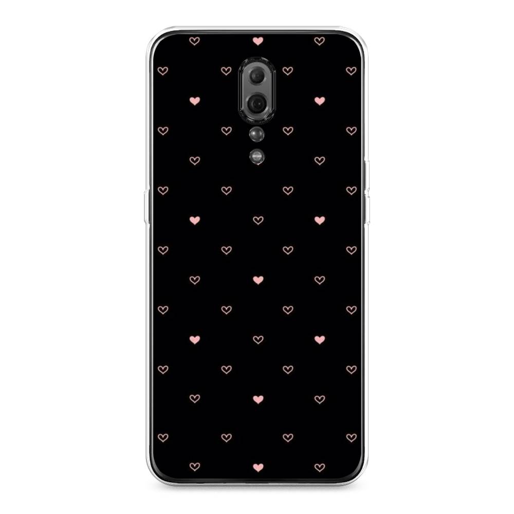 

Чехол Awog на Oppo Reno Z "Черный фон и сердечки", Разноцветный, 250950-3