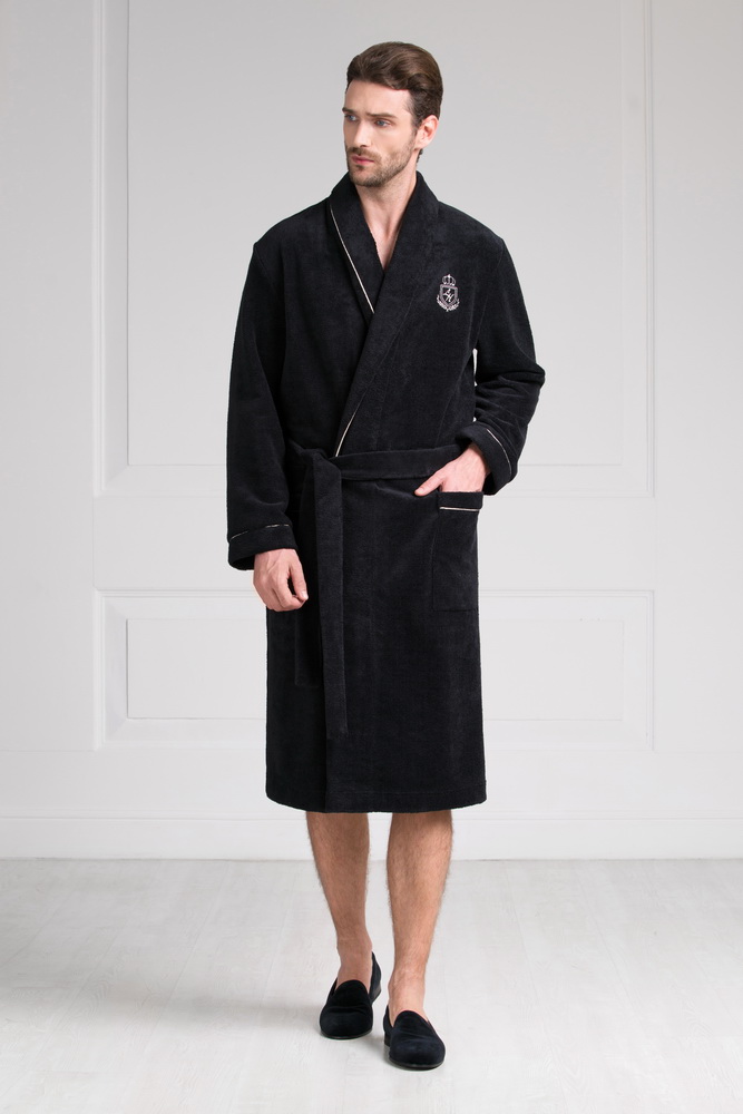 Домашний халат мужской Laete 11007-7 черный XL