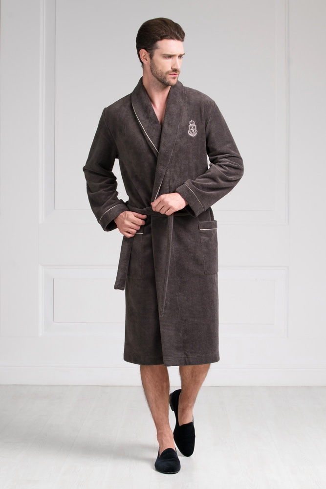 Домашний халат мужской Laete 11007-6 коричневый XL