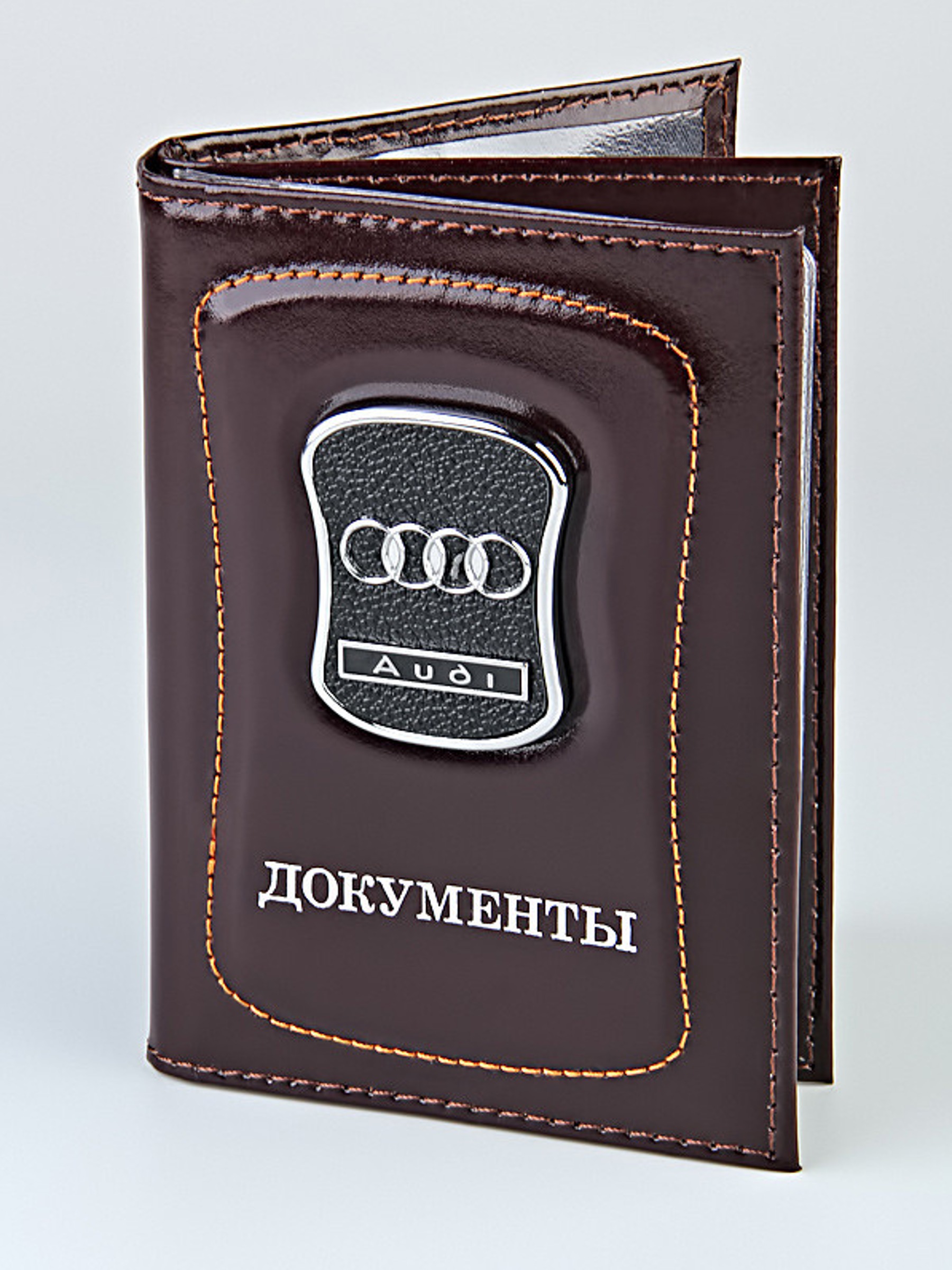 

Обложка для автодокументов NoBrand Audi коричневая, Audi