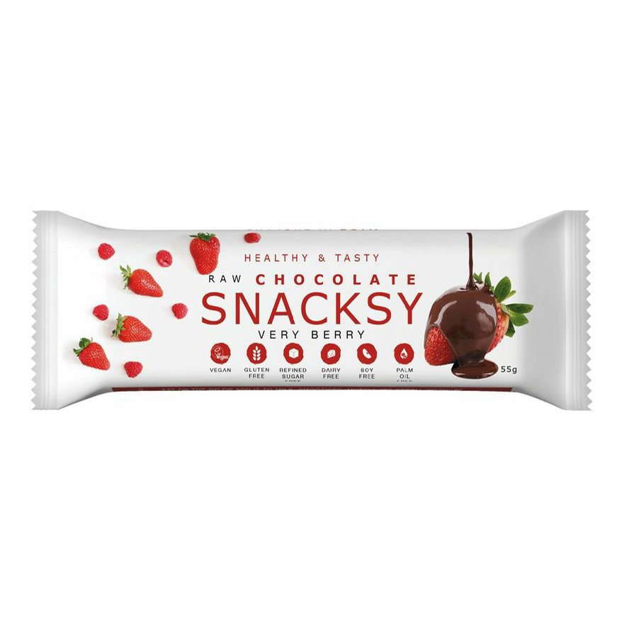 Батончик Snacksy Raw Chocolate с ягодами 55 г