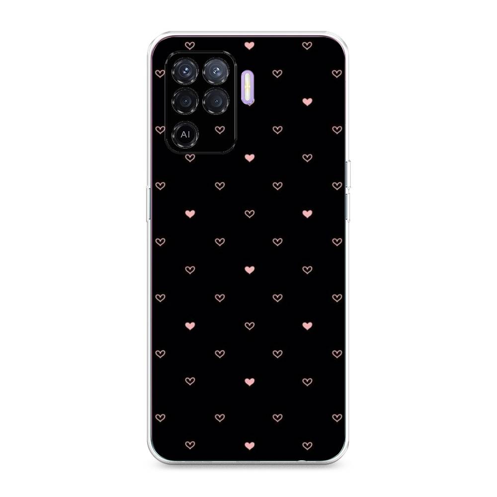 

Чехол Awog на Oppo Reno 5 Lite "Черный фон и сердечки", Разноцветный, 255150-3