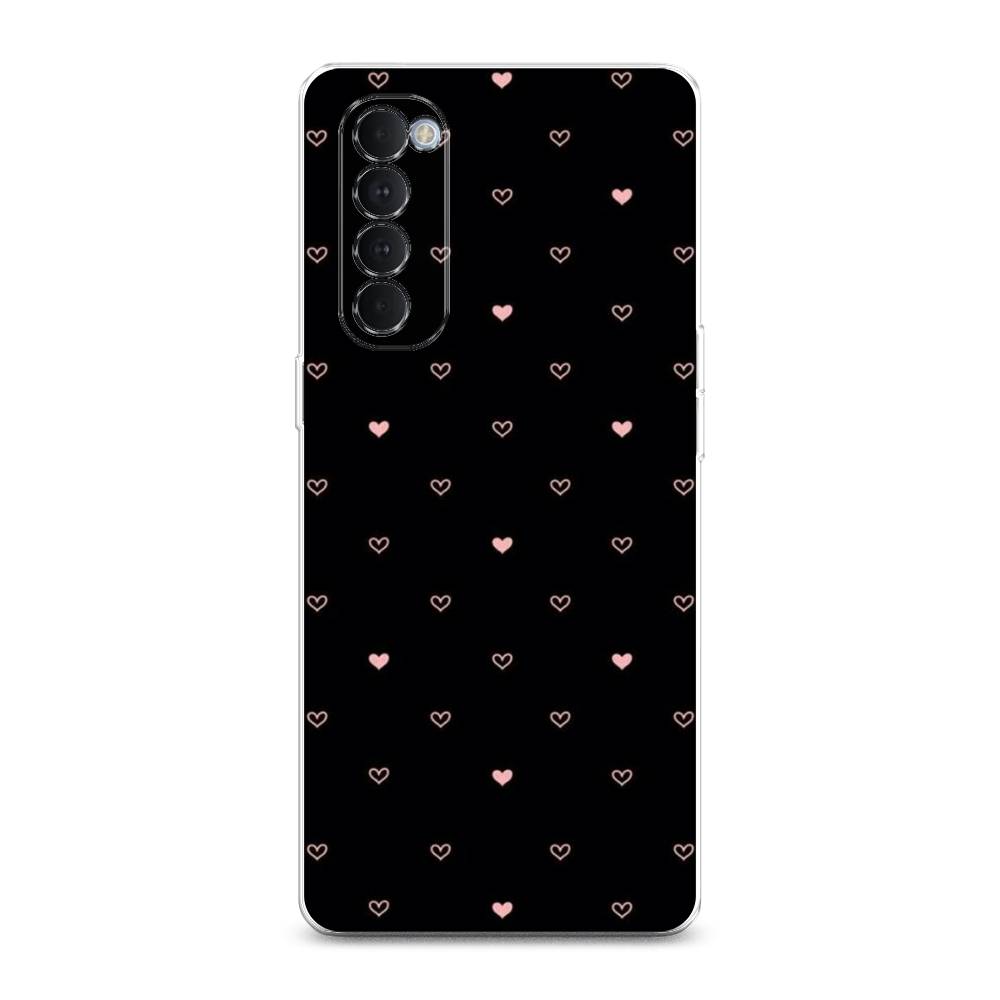 

Чехол Awog на Oppo Reno 4 Pro "Черный фон и сердечки", Разноцветный, 258950-3