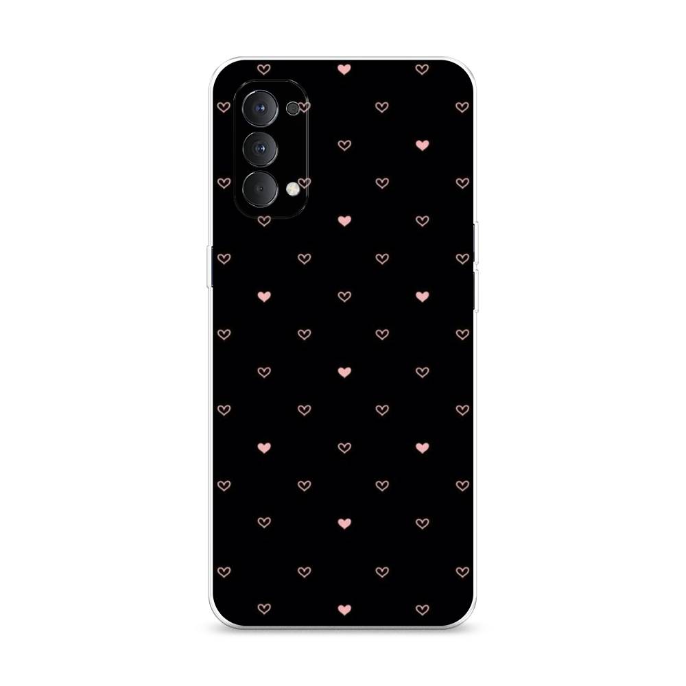 

Чехол Awog на Oppo Reno 4 4G "Черный фон и сердечки", Разноцветный, 259450-3