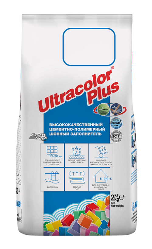 фото Цементная затирка mapei ultracolor plus 169 голубая сталь 2 кг