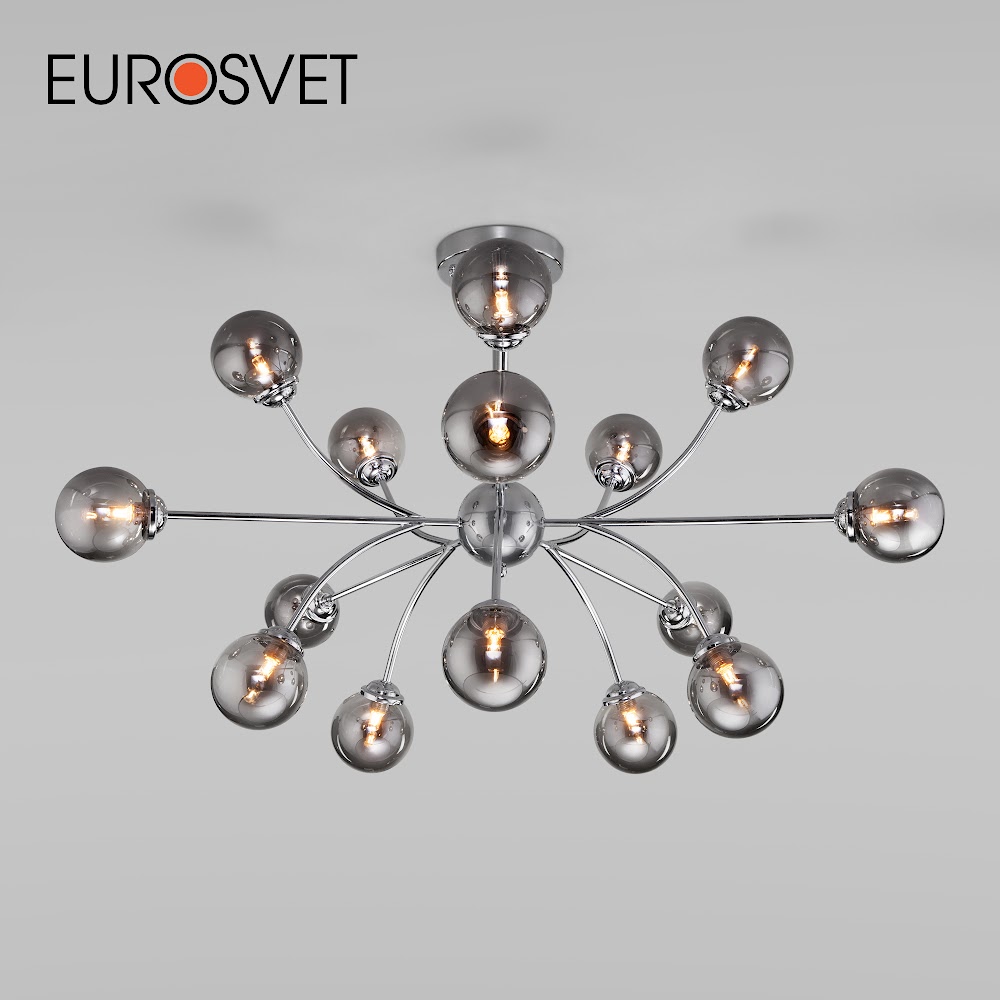 

Потолочная люстра на 15 стеклянных тонированных плафонов Eurosvet Astro 30180 G9 хром