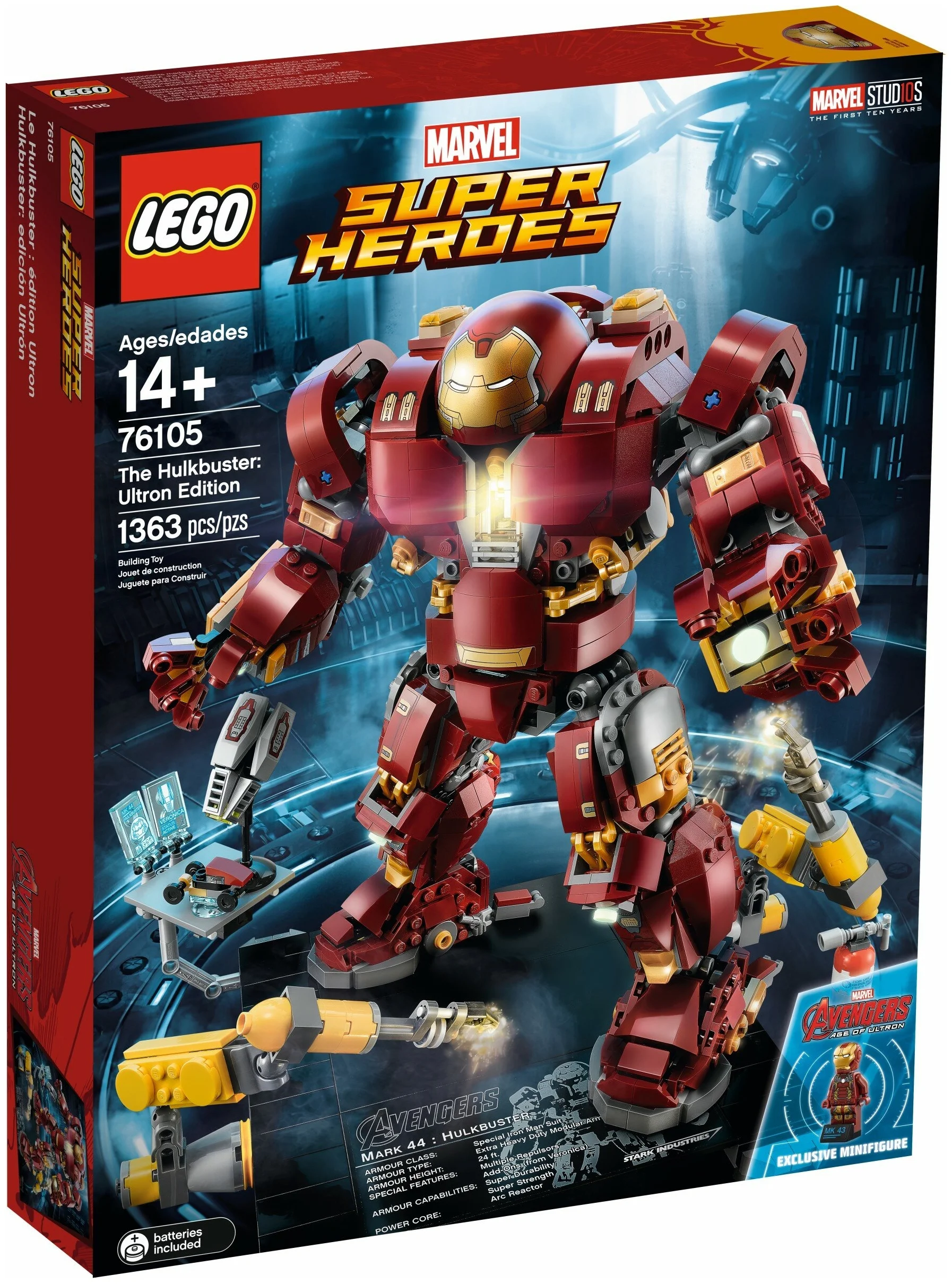 Конструктор LEGO Marvel Super Heroes AVENGERS infinity wars Халкбастер: эра Альтрона Дания