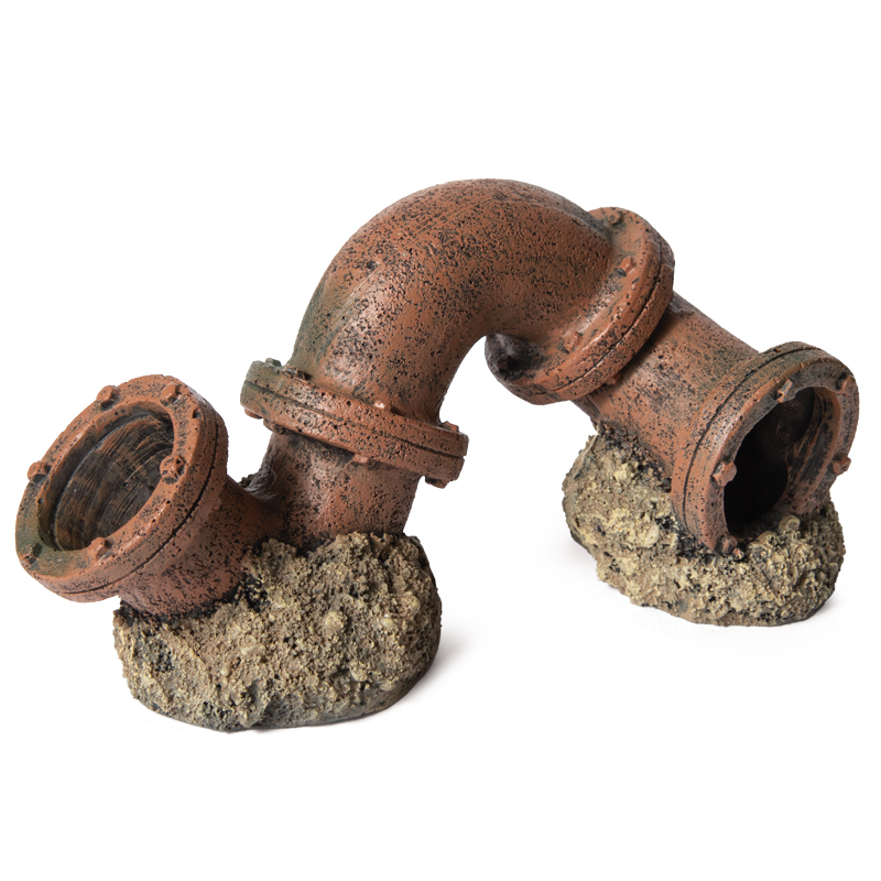 

Грот для аквариума Труба изогнутая серия Стимпанк 1306365мм, Коричневый, Грот Труба изогнутая 130*63*65мм серия Стимпанк