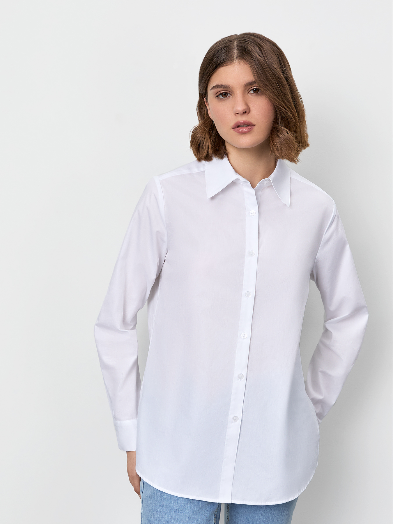 

Рубашка женская Just Clothes 447632 белая 50 RU, Белый, 447632