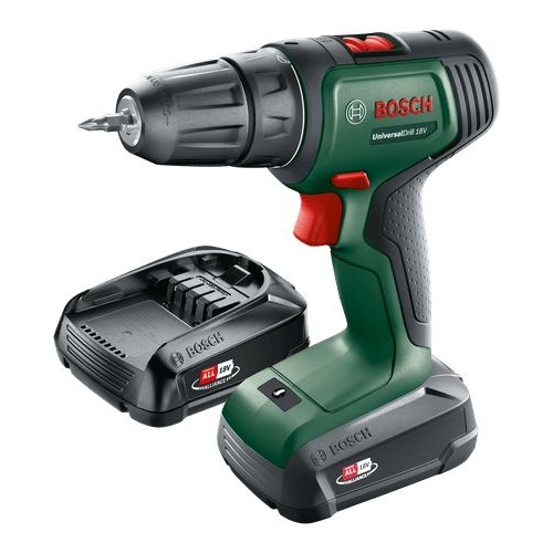 фото Дрель-шуруповерт bosch universaldrill 18v, 1.5ач, с двумя аккумуляторами [06039d4002]