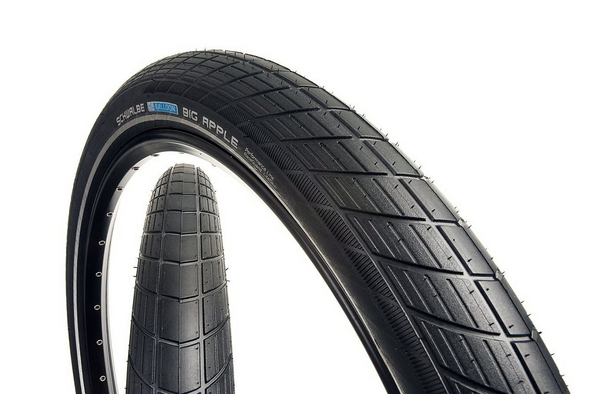 фото Schwalbe покрышка schwalbe big apple raceguard 60-622 (28x2.35) b/b-sk+rt чёрный 2,35"