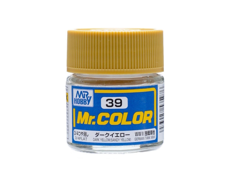 

Краска акриловая на специальном разбавителе Mr.Color Dark Yellow/Sandy Yellow flat, MH-C39, Темно-желтый