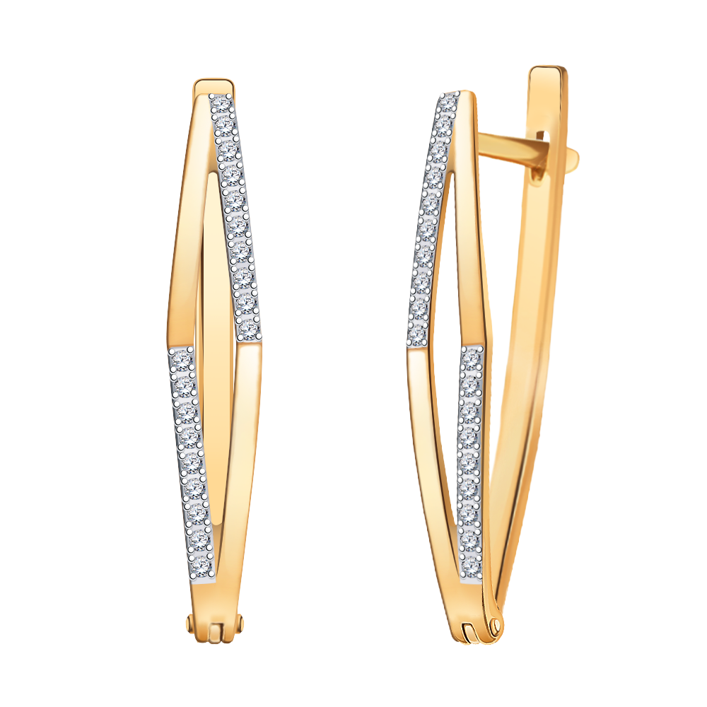 

Серьги из красного золота Golden Eagle 21214, фианит, 21214