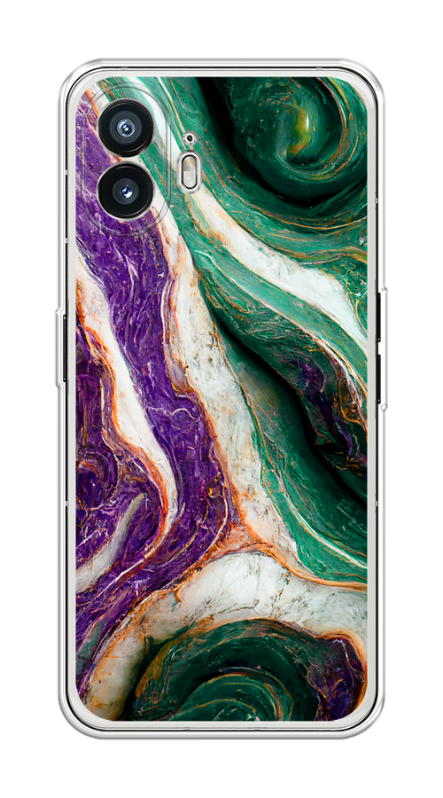 

Чехол на Nothing Phone (2) "Фиолетово-зеленый мрамор", Зеленый;фиолетовый, 3300250-1