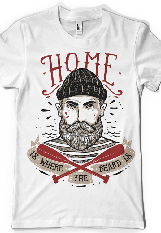 

Футболка унисекс NoBrand CM Home where beard белая XL, Белый, CM Home where beard