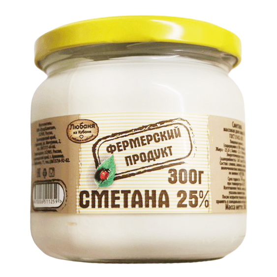 

Сметана Фермерский Продукт 25% БЗМЖ 250 г