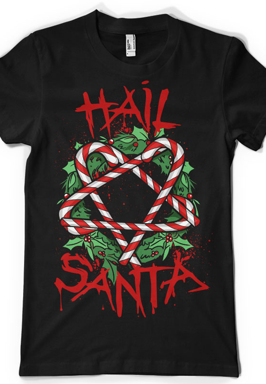 

Футболка унисекс NoBrand CM Hail Santa черная XXL, Черный, CM Hail Santa