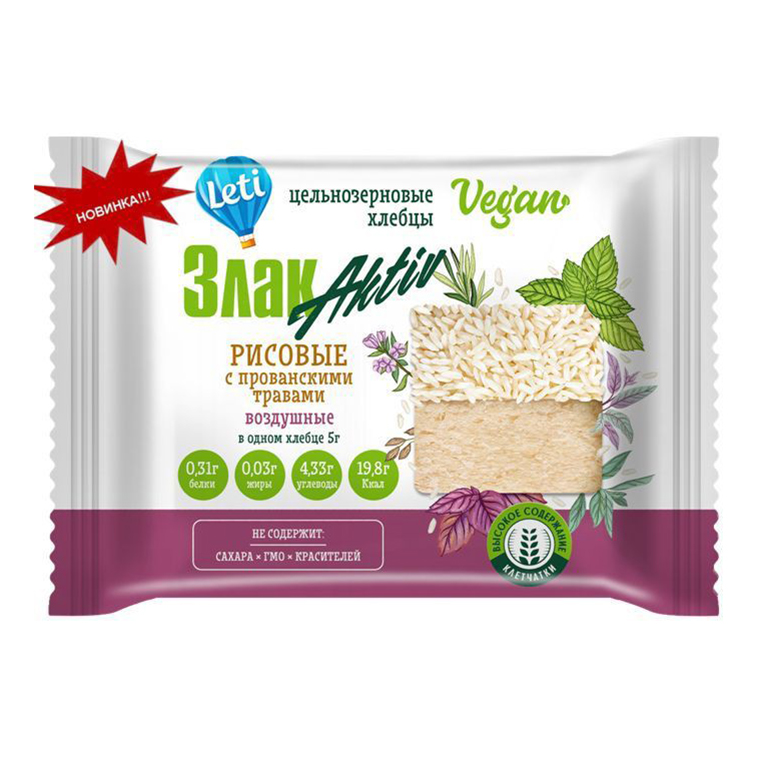 

Хлебцы рисовые Leti с прованскими травами 60 г