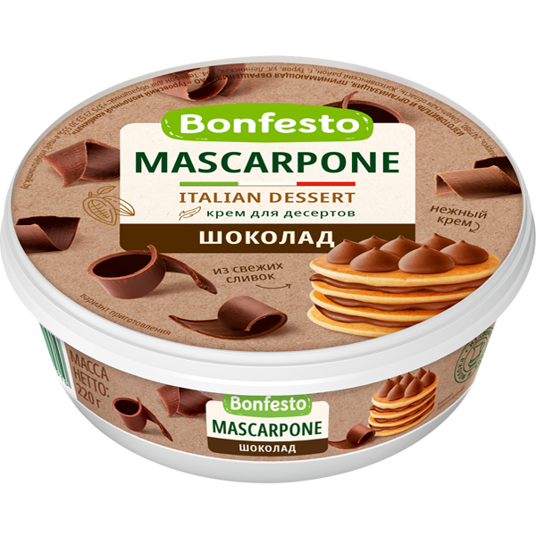 

Сыр мягкий Bonfesto Маскарпоне шоколад 75% 220 г