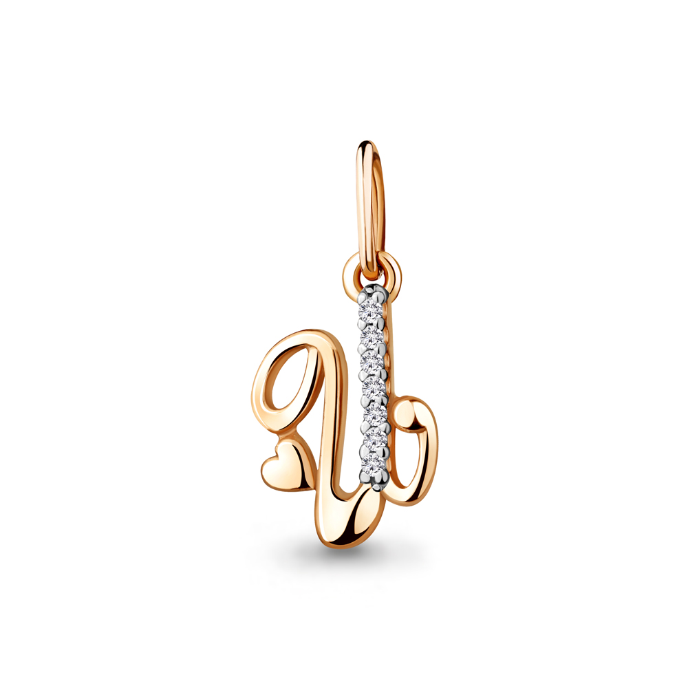 

Подвеска из красного золота с фианитом Aquamarine 23246А_585_кз, 23246А_585_кз