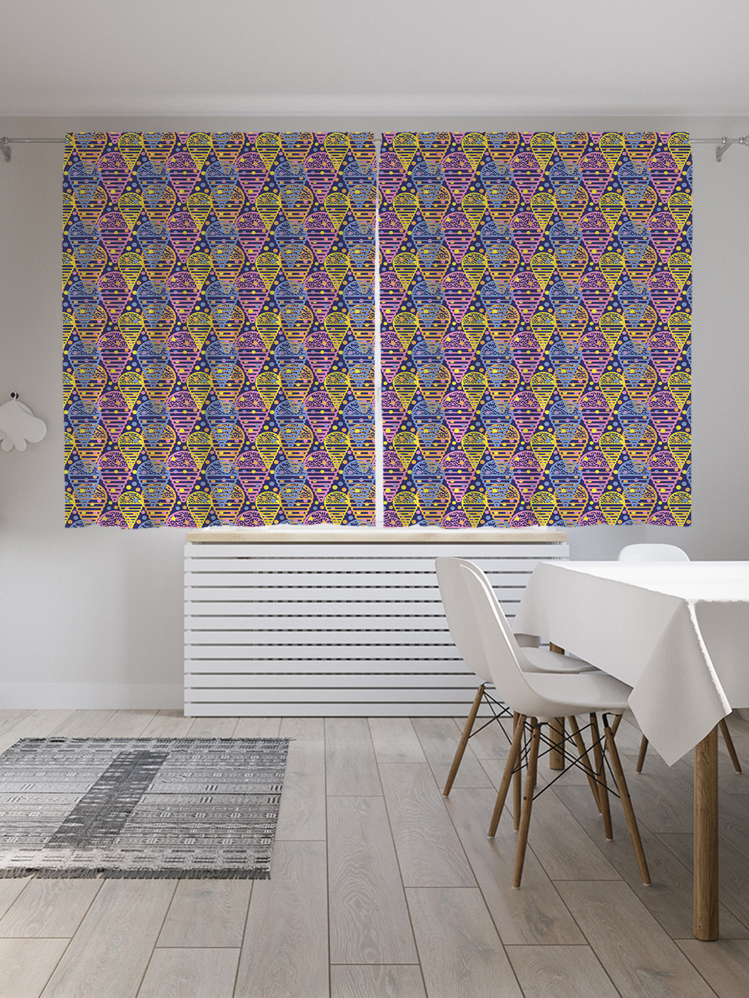 

Шторы JoyArty с фотопечатью "Геометрическое мороженое" из сатена, 290х180 см, Геометрическое мороженое