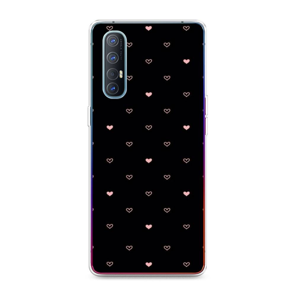 

Чехол Awog на Oppo Reno 3 Pro "Черный фон и сердечки", Разноцветный, 252550-3