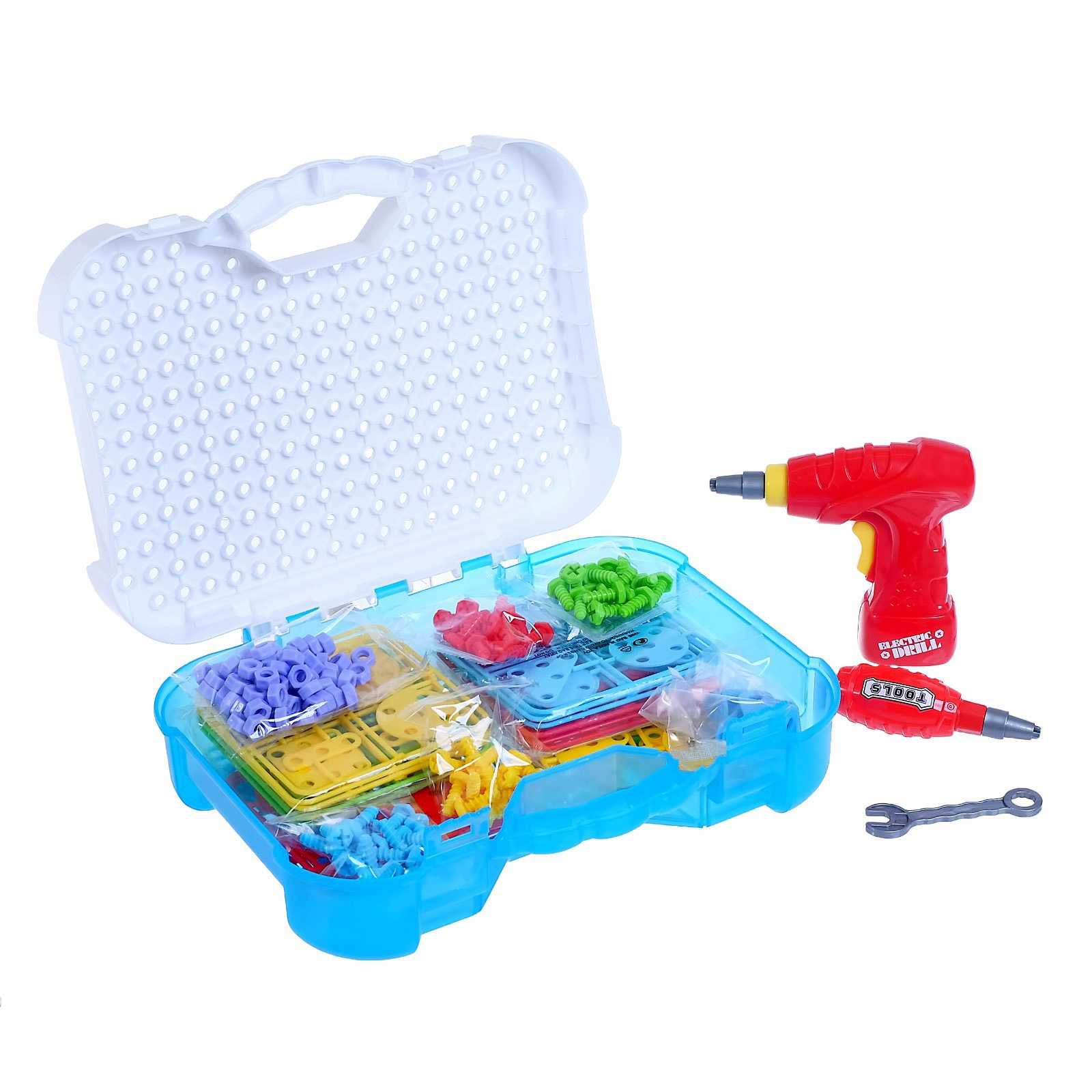 фото Конструктор bohui toys винтовой пазл-мозаика с эл. шуроповёртом 300 деталей 4359976