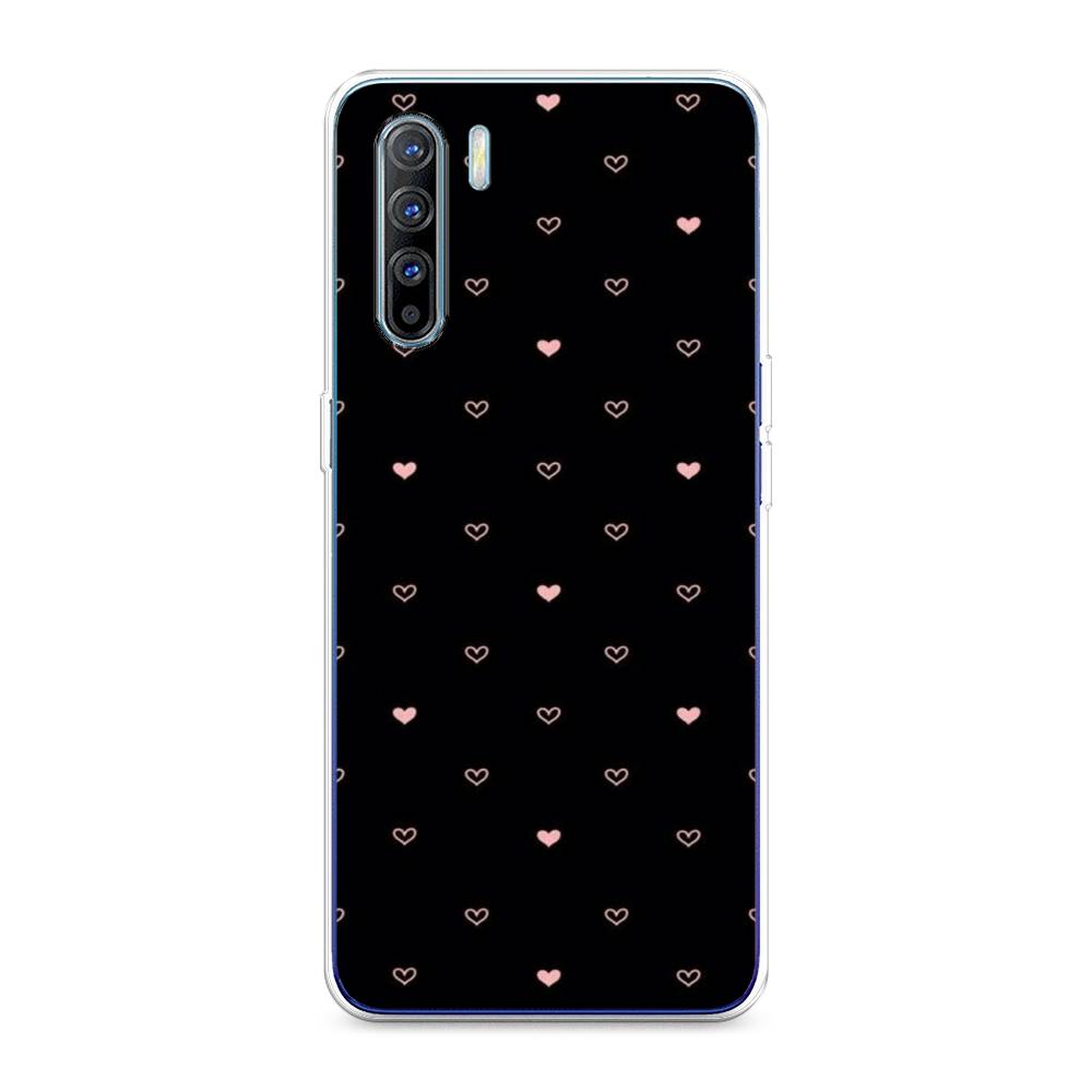 

Чехол Awog на Oppo A91/Reno 3 "Черный фон и сердечки", Разноцветный, 252450-3