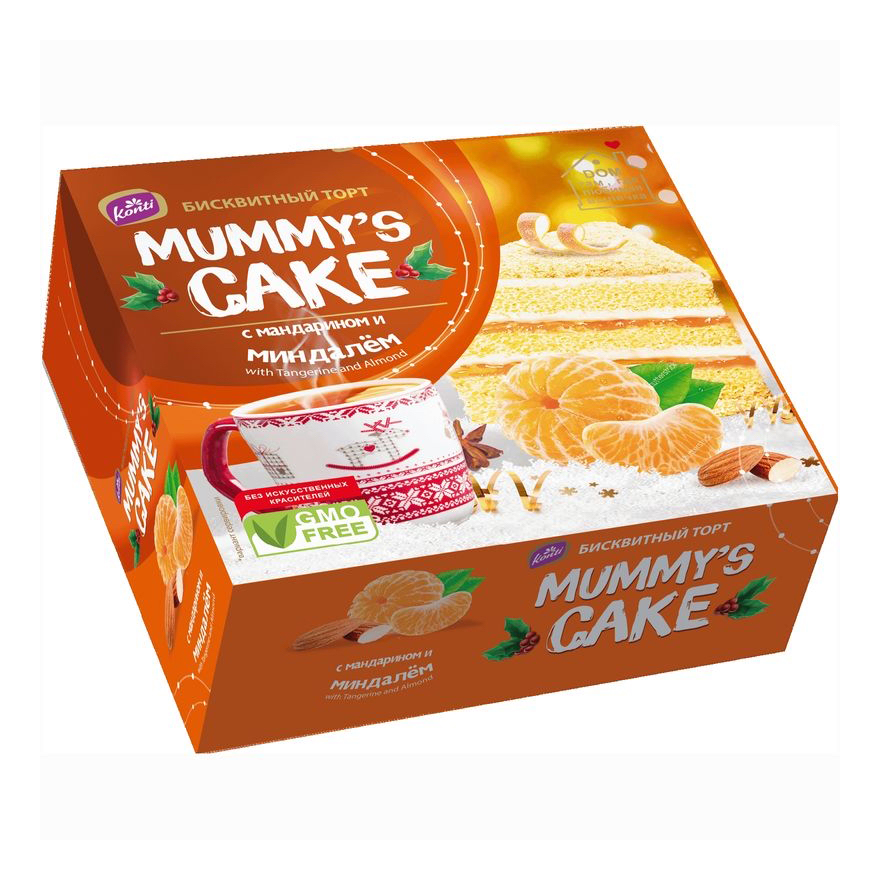 

Торт Konti Mummy's Cake с мандарином и миндалем 310 г