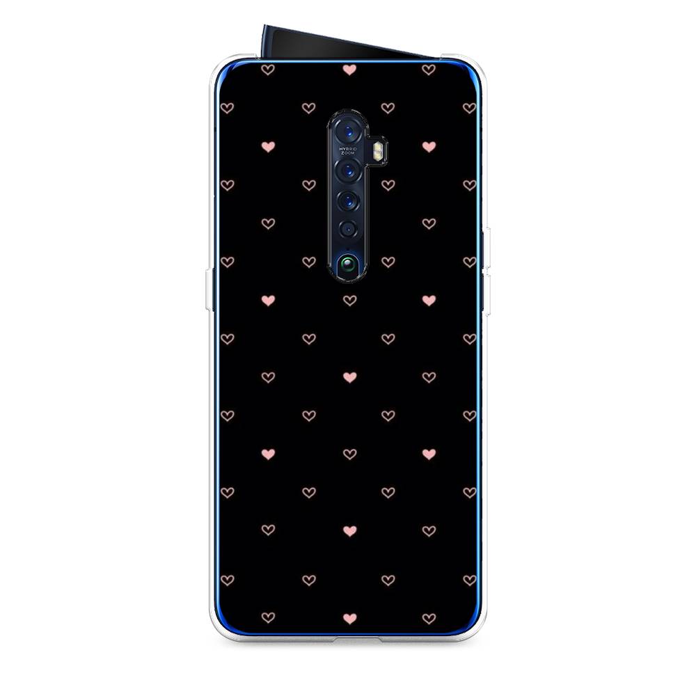 

Чехол Awog на Oppo Reno 2 "Черный фон и сердечки", Разноцветный, 253550-3