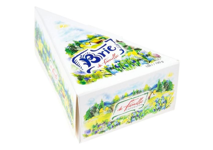 Сыр мягкий Уваровские Сыроварни Rectangle brie с белой плесенью 50% 100 г