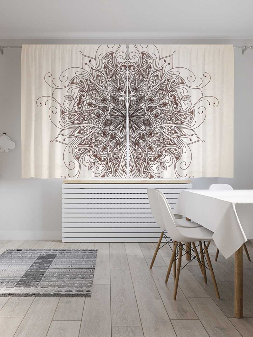 

Классические шторы JoyArty "Темная цветочность", серия Oxford DeLux, 2 полотна 145x180 см, Темная цветочность