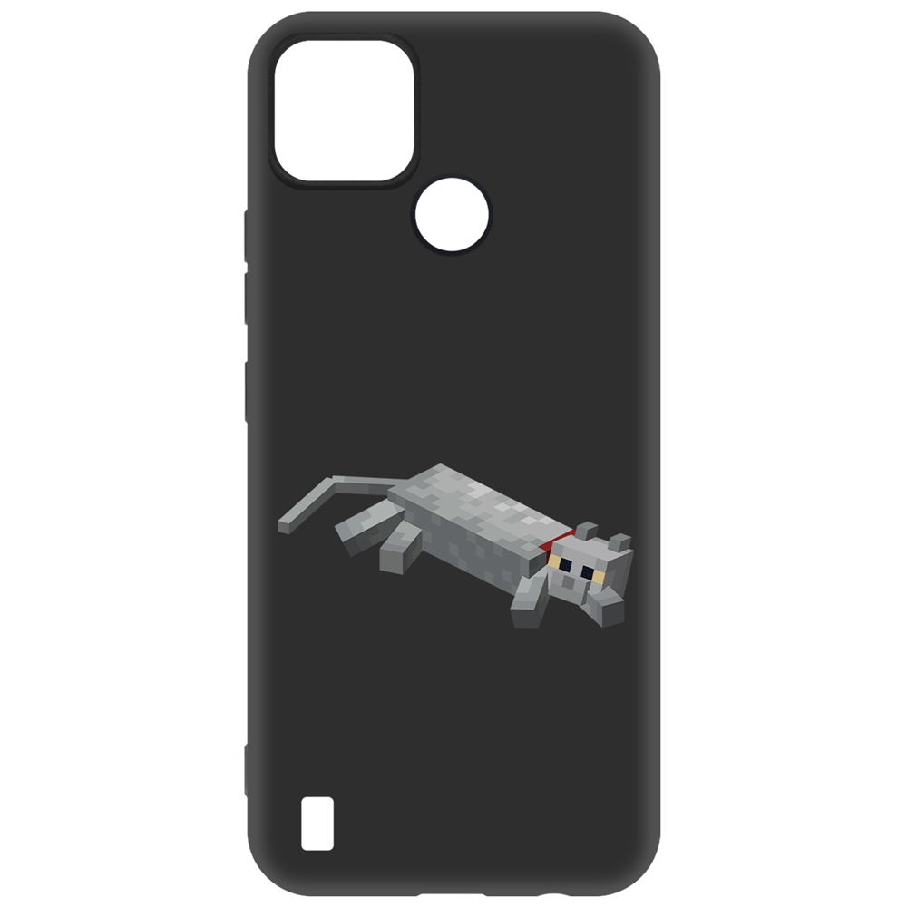 Чехол-накладка Krutoff Soft Case Minecraft-Кошка для Realme C21Y черный