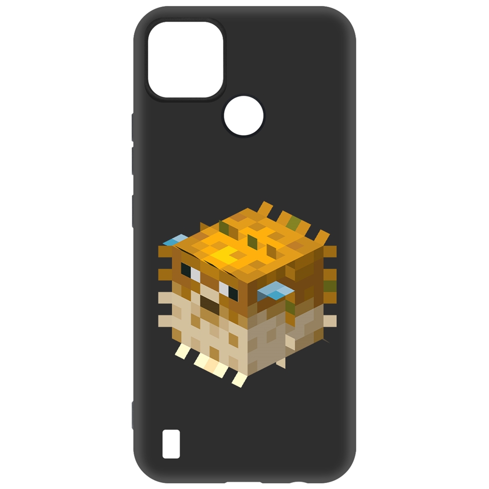 Чехол-накладка Krutoff Soft Case Minecraft-Иглобрюх для Realme C21Y черный
