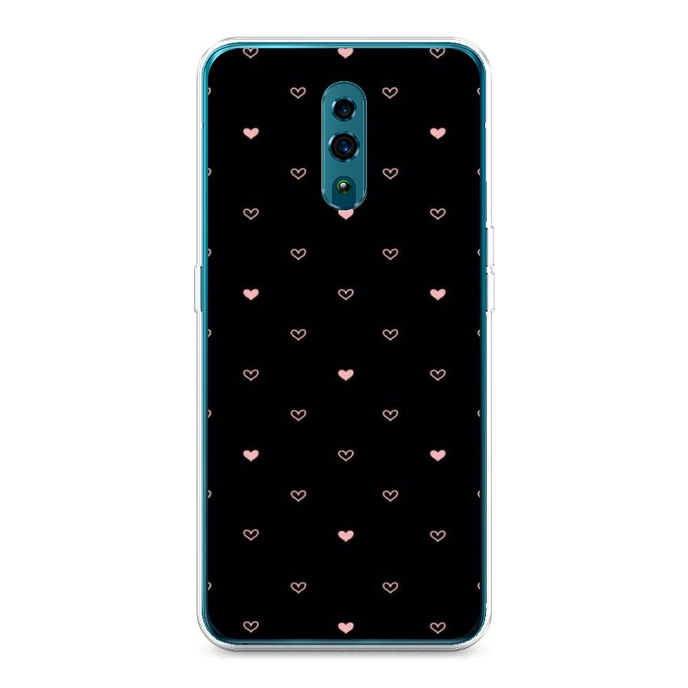 

Чехол Awog на Oppo Reno "Черный фон и сердечки", Разноцветный, 250750-3
