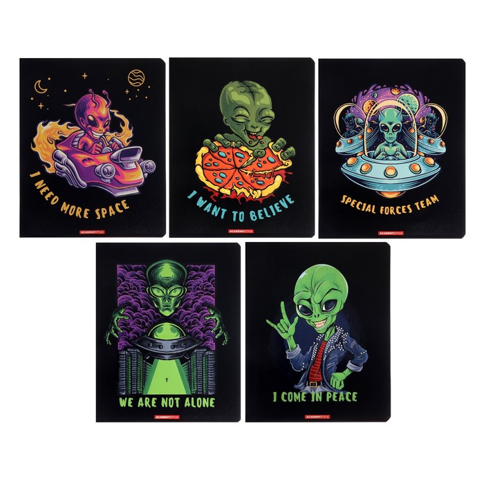 

Тетрадь 48 л в клетку "Гуманоид" обложка мелованный картон выборочный УФ-лак конгреф МИКС