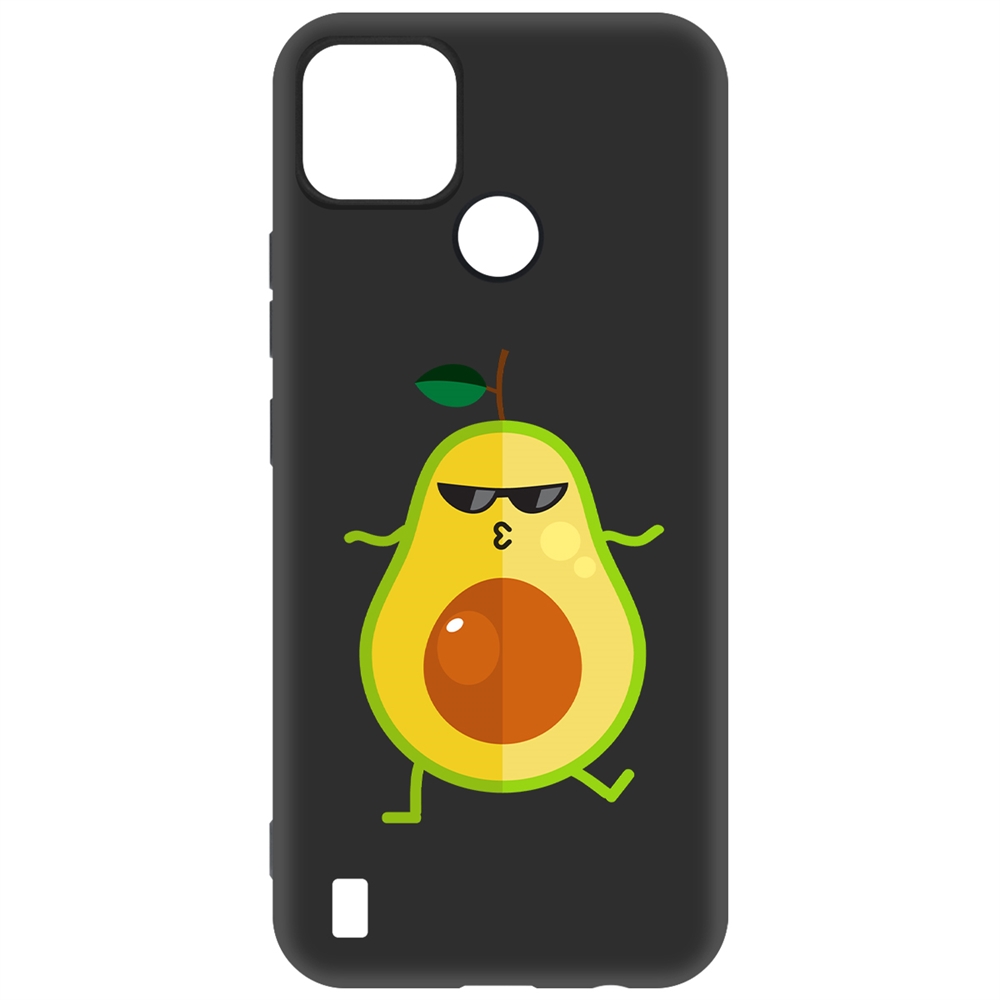 Чехол-накладка Krutoff Soft Case Авокадо Стильный для Realme C21Y черный