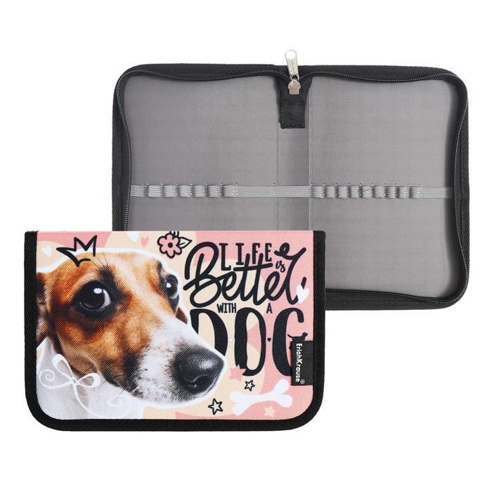 

Пенал ErichKrause Jack Russell 1 секция, 135 х 205 х 30 мм, текстильный, Разноцветный